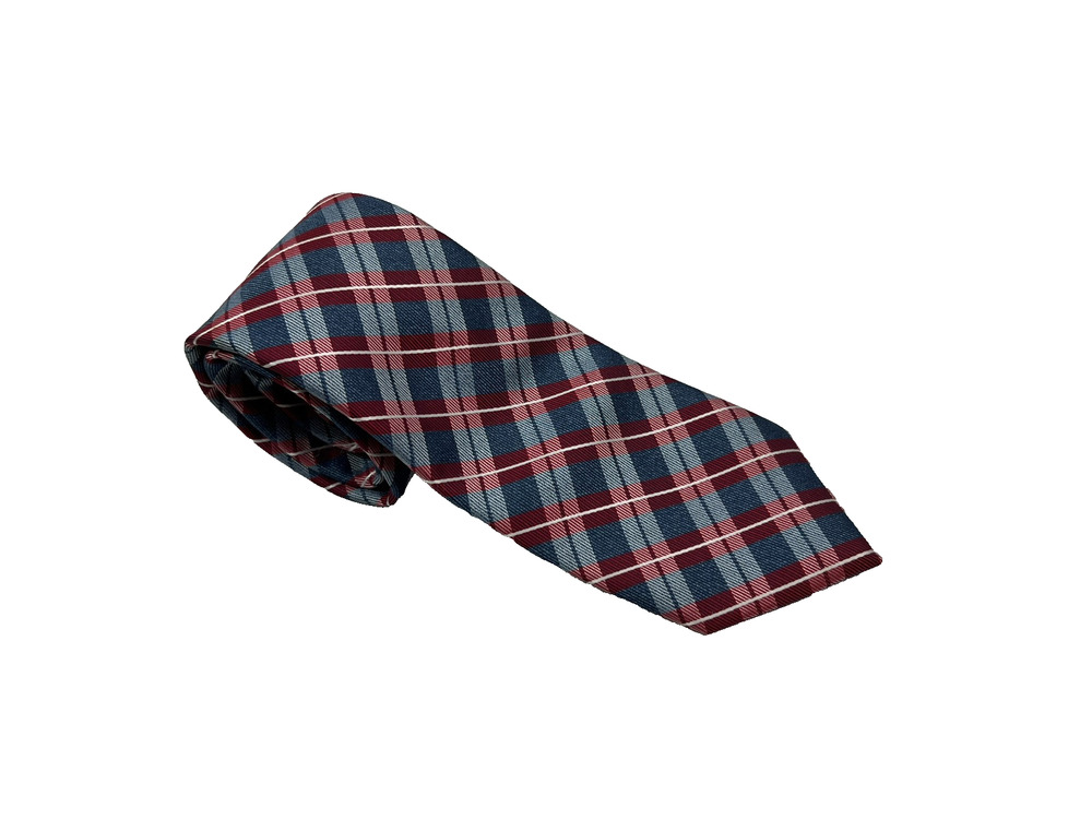 Nautica Men's Red White Blue Plaid Necktie 56.5" L 3" W